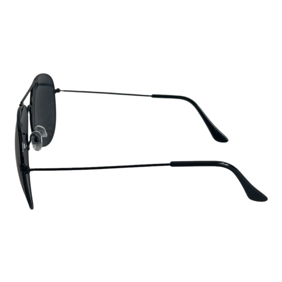 AVIATOR Sunglasses Black Metallic Frame Black Smoke Lens Polarized Sunglasses - Picture 5 of 6